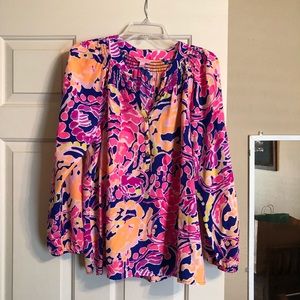 Lilly Pulitzer Elsa silk top Catch & Release